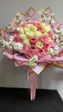 ELEGANS  41 PEMBE  BEYAZ GÜL BUKETİ