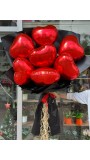 7'li BÜYÜK BOY KALPLİ BALON  BUKETİ