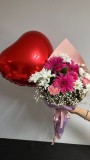 BALONLU PAPATYA GERBERA BUKETİ